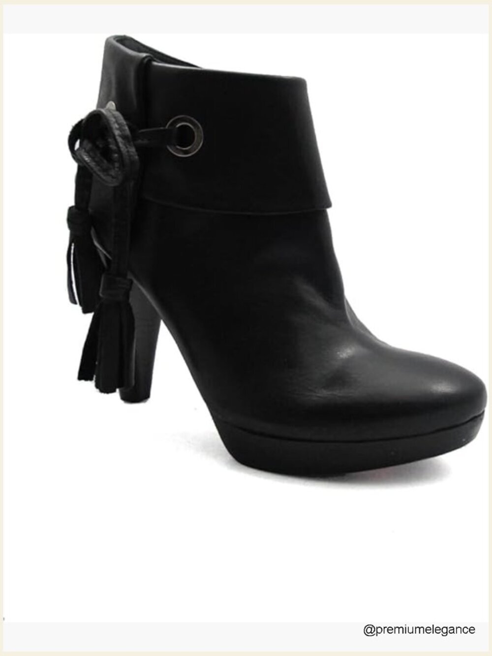 Women's Italian Leather Ankle Boots Mid Heel Casual Dress